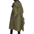 thumbnail image 1 of Chaqueta cortavientos para mujer, informal, holgada, con bolsillos y botones, con capucha, resistente al viento, impermeable para senderismo al aire libre, nuevo, 1 of 4