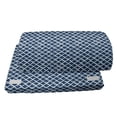 thumbnail image 4 of Indigo Foot Rest, Hand Drawn Sketchy Like Zig Zag Inner Design with Rectangular Shapes, Non-Slip Backing Adjustable Ergonomic Memory Foam Leg Support for Office, Petrol Blue and White, by Ambesonne, 4 of 5