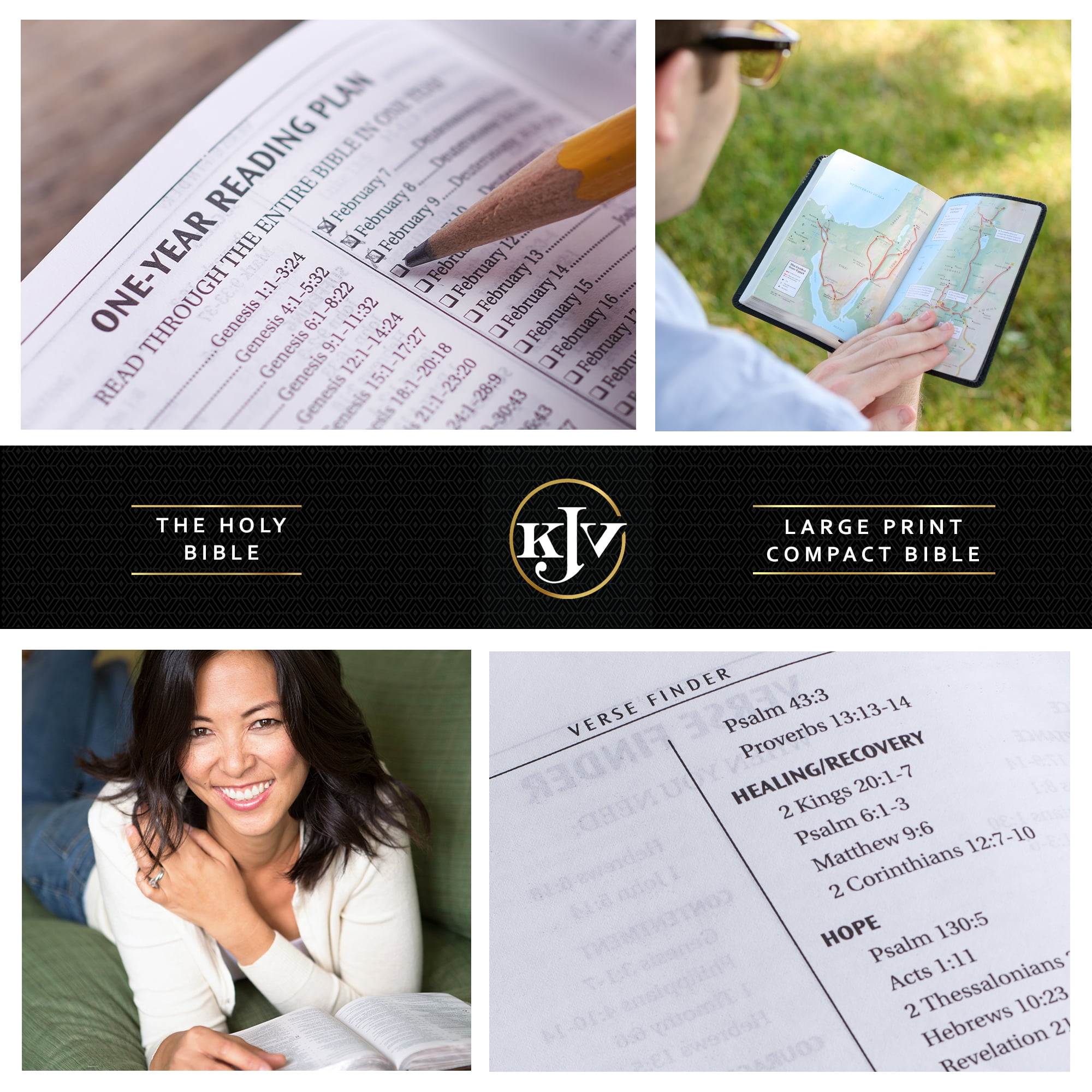 KJV Compact Large Print Lux-Leather Teal, (Hardcover)