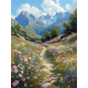 thumbnail image 1 of Qisvanset 12x16 Inch 2D Flat Framed Canvas Art, Peaceful Mountain Wildflower Meadow Serene Nature Home Office Wall Art, 1 of 5