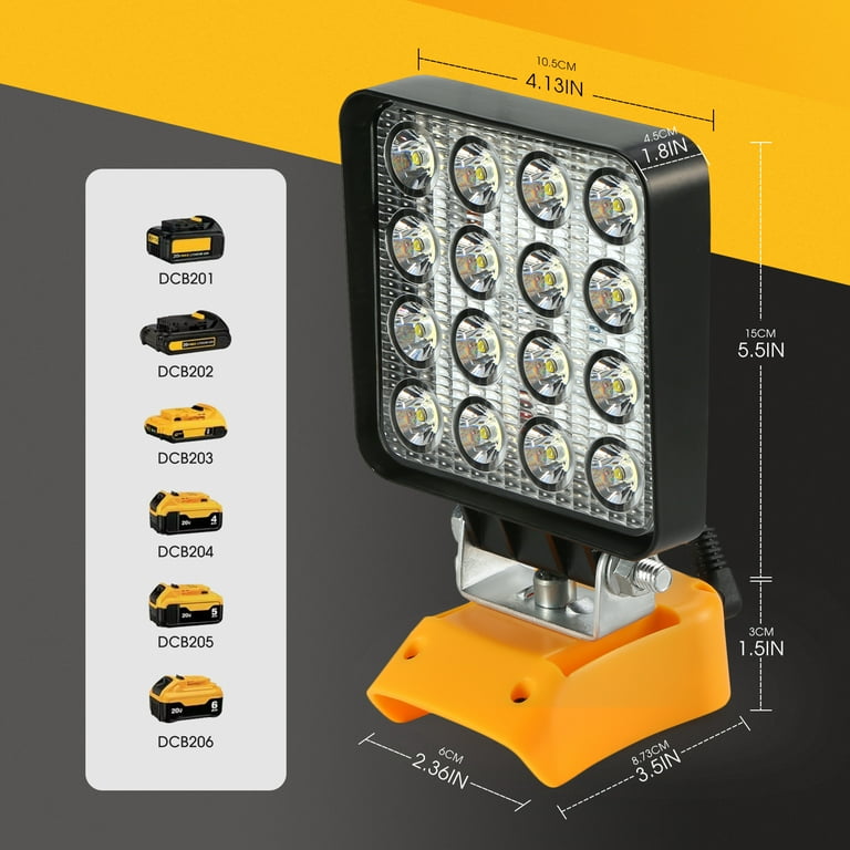 AnTom LED Work Light Cordless with Charger for Dewalt 20V Battery Outdoor Job Site Lighting Walmart
