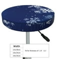 thumbnail image 4 of Picia Christmas Blue Pattern Round Stool Covers Comfy Seat Covers Stretch Removable Washable Chair Slipcover Round Bar Chair Cushion Cover-14 inch, 4 of 7