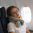 thumbnail image 5 of HEWANG Twist Memory Foam Travel Pillow, Flexible Travel Neck Pillow Airplane Pillows for Sleeping, Car, Travel Support, 45cm Neck Circumference (Beige), 5 of 7