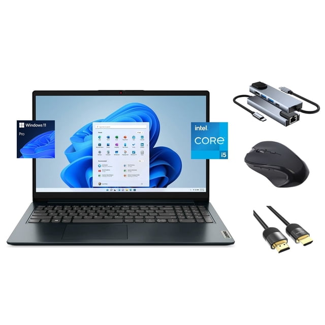 Lenovo IdeaPad 15.6 FHD Laptop, 10-Core i5-1235U, 16GB RAM, 2TB SSD, 3 en 1 Essential Bundle, Win 11 Pro, Abyss Blue