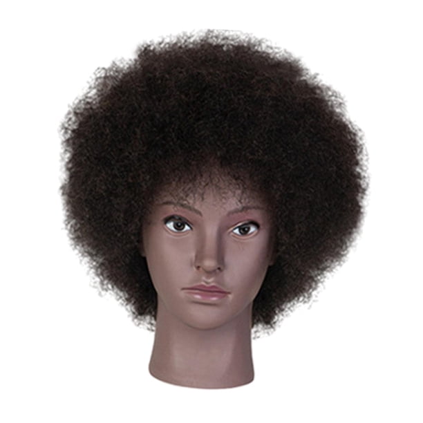 Cabeza de Maniquí Africana Jinwen con Tejido de Peluca para Práctica de Peluquería