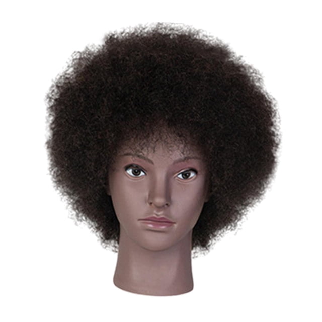 Cabeza de maniquí africana con peluca, modelo de exhibición, extensión de cabello rizado, ligera Mujer
