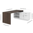 thumbnail image 5 of Bestar Equinox 71" Wooden L Shaped Computer Desk in Antigua and White, 5 of 7
