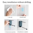 thumbnail image 3 of Wall Mounted Clothes Hanger Storage Rack Bathroom Self Adhesive Holder Two Layers Multifunction Organizer Punch Free, 3 of 9