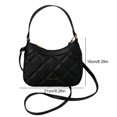 thumbnail image 3 of Bolsos cruzados de cuero de PU con correas dobles Bolsos de mano Hobo para mujer (Negro), 3 of 9