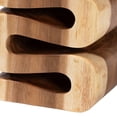 thumbnail image 4 of bali & pari Eliada Hand-carved Suar Wood Side Table Wavy Sculptural Accent Table, 4 of 6