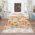 thumbnail image 2 of Designart 'Retro Flower Pattern' Bohemian & Eclectic Bedding Set - Duvet Cover & Shams, 2 of 4