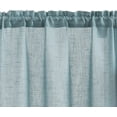 thumbnail image 3 of Curtainking Kitchen Curtains and Valance Set Tier Curtains Farmhouse Blue Linen Cafe Curtains 3-Piece Rod Pocket 52" x 36", 3 of 7