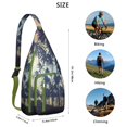 thumbnail image 3 of Minimalist Palm Tree Sling Backpack - Clean Line Tropical Design Crossbody Bag, Fashionable for Daily Commute, 3 of 4
