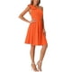 thumbnail image 4 of Vestido de fiesta A-Line con tirante asimétrico y lazo para mujer INSPIRE CHIC, con bolsillos, color naranja, talla M, 4 of 6