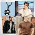 thumbnail image 2 of Collar moderno y versátil Sonducket con colgante de fútbol acero de titanio, 2 of 6