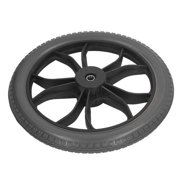 Rueda para silla de ruedas, silla de ruedas manual de 14 pulgadas, repuesto trasero, neumático de espuma de poliuretano sólido negro