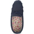 thumbnail image 6 of SNUGRUGS Grace Womens Suede Moccasins with Floral Cotton Inner and Rubber Sole - Navy - US 9, 6 of 7