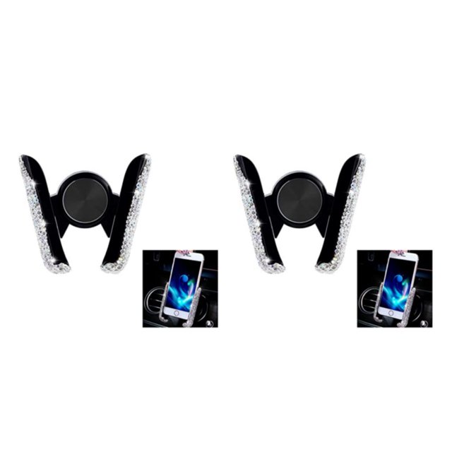 yingyy Metal Car Phone Holder Stand With Rhinestone Decor For Exquisite Craftsmanship Bracket Elegant 2Set