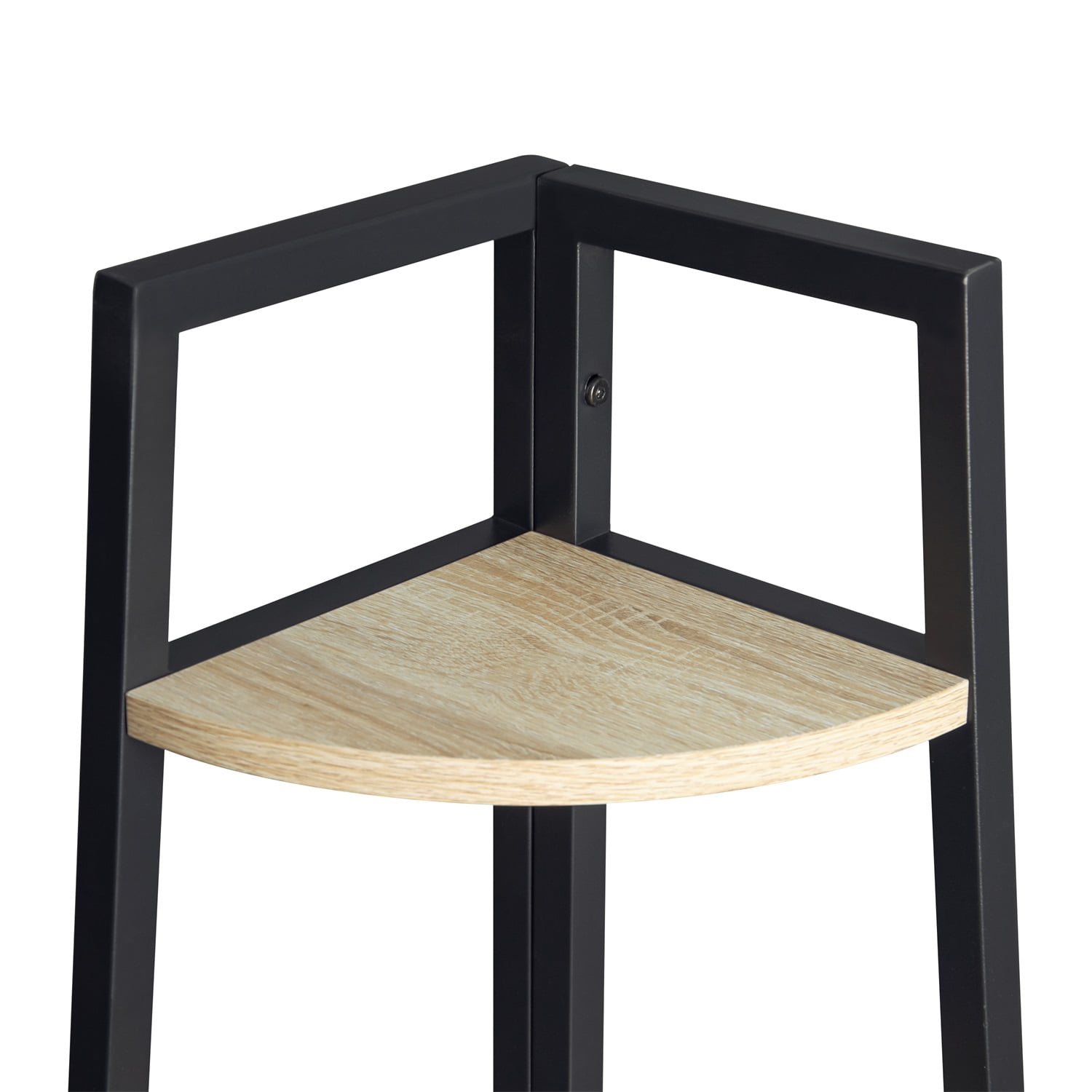 Yardi Yard 4-Shelf Corner Bookshelf, Wood Multipurpose Shelving Unit with Metal frame, Black Yardi Yard 4-Shelf Corner Bookshelf, Wood Multipurpose Shelving Unit with Metal frame, Black