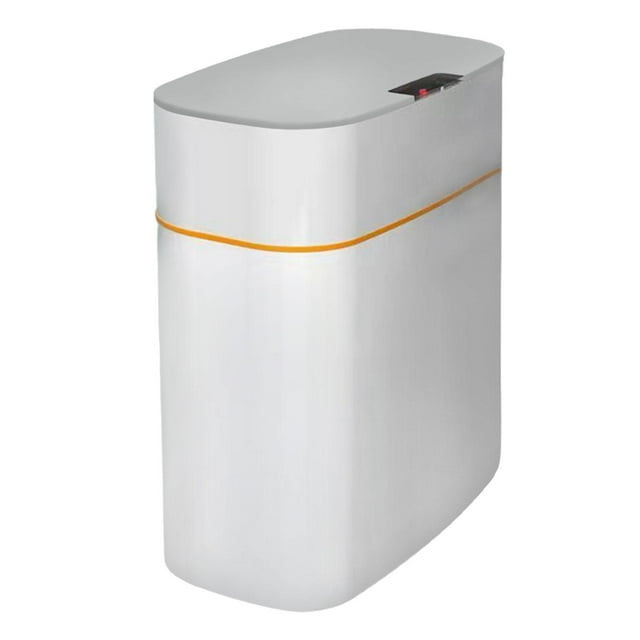Papelera sin contacto de gran capacidad para cocina, baño, inodoro, color gris batería gris