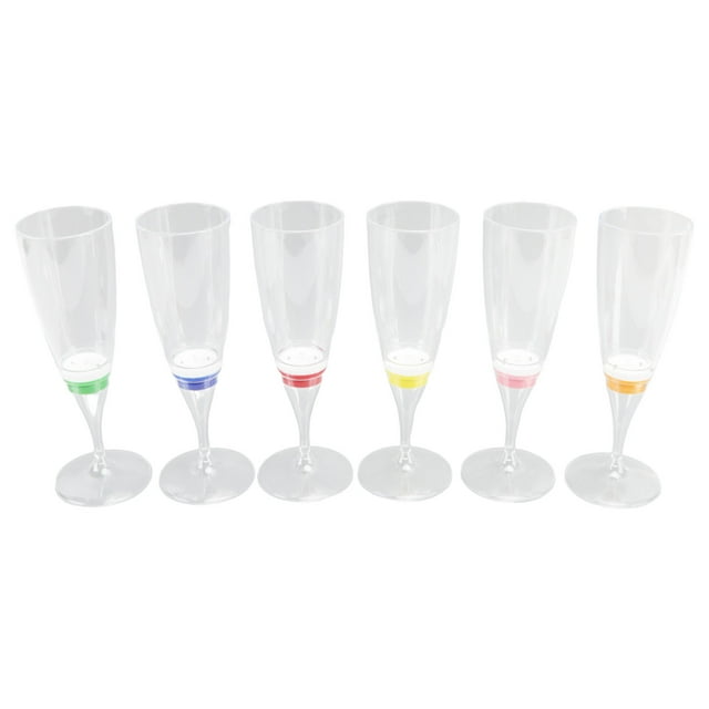 Verre à Cocktail LED, 6 Pcs Verre à Champagne Lumineux LED, Performance Inégalée