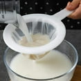 thumbnail image 2 of Nvzi Colador de malla de nailon ultrafino para cocina, colador de plástico con cuchara para filtrar leche de soja, café, leche, yogur, zumo (3 piezas de malla 100 + 200 + 400), 2 of 5