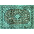 thumbnail image 1 of Ahgly Company Machine Washable Indoor Rectangle Persian Turquoise Blue Traditional Area Rugs, 2' x 3', 1 of 1