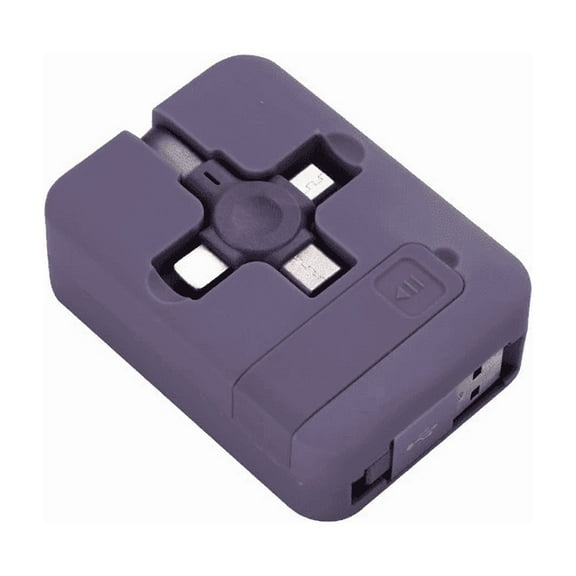 3-in-1 Retractable Charging Cable- Purple