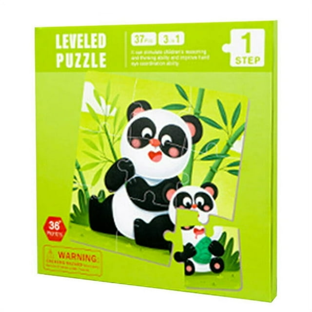 1 Set Puzzle Toy Smooth Edges Colorful Portable Folding 3 in 1 Plane Puzzle Book Brain Game for Gift