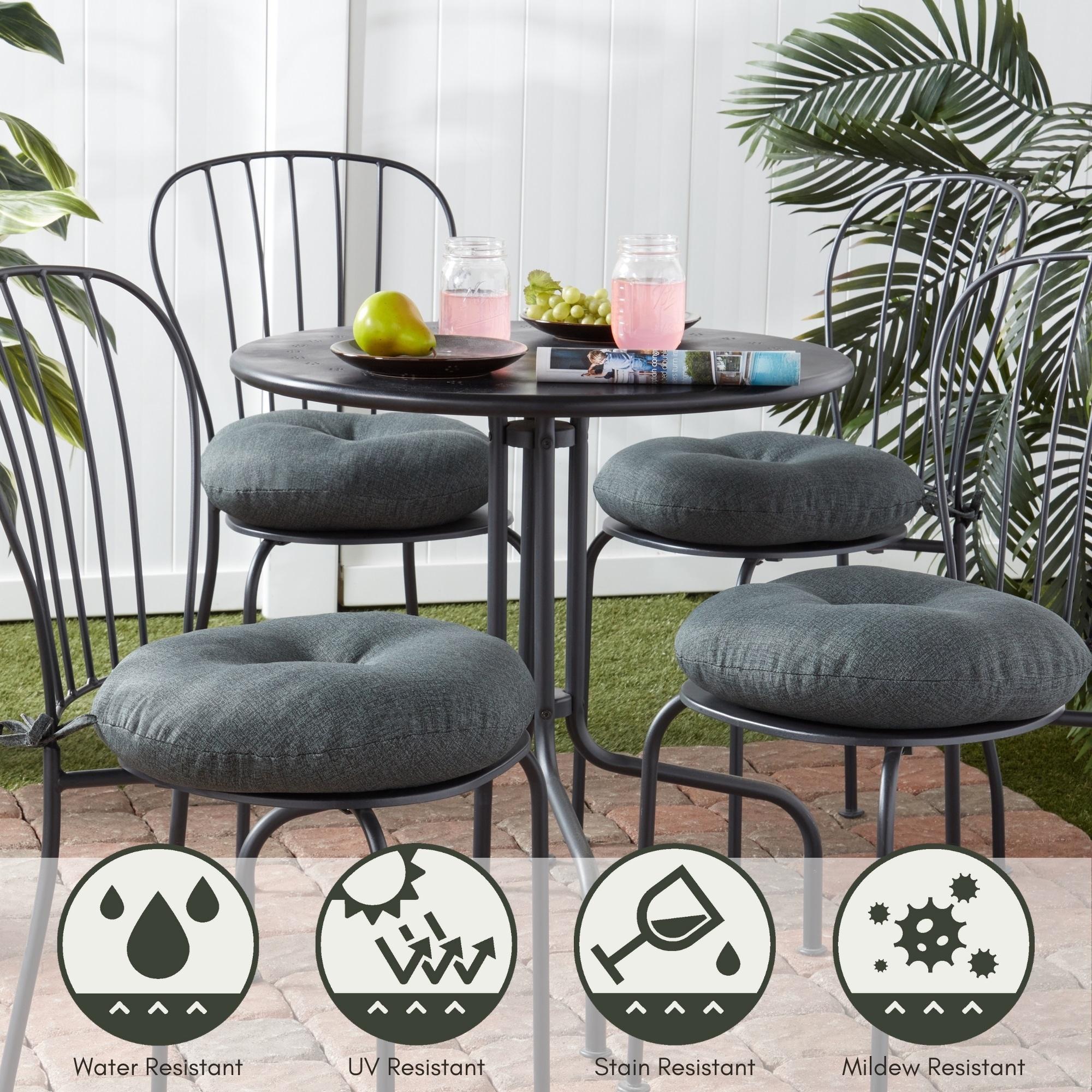 Greendale Home Fashions Carbon 15 in. Round Outdoor Reversible Bistro Seat Cushion (Set of 2) - image 5 of 6