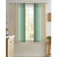 thumbnail image 4 of Sage Green Yellow Ombre Sheer Curtains 54 Inch Length 2 Panels Set for Living Room/Bedroom, Farmhouse Modern Gradient Art Kitchen Curtains Grommet Semi-Sheer Curtains Window Treatments 42"x54"x2, 4 of 7