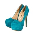 thumbnail image 5 of Liliana BI59 Women Suede Pointy Toe Cutout Platform Stiletto Heel Pump, 5 of 5
