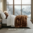 thumbnail image 3 of EVERGRACE Ultra Soft Luxury Fluffy Ridgeline Faux Rabbit Fur Throw Blanket, Thick Warm Bubble Throw for Bed, Cozy Plush Reversible Blankets for Couch, Chair, Sofa, Lion Caramel, 60x80 Inches, 870 GSM, 3 of 8