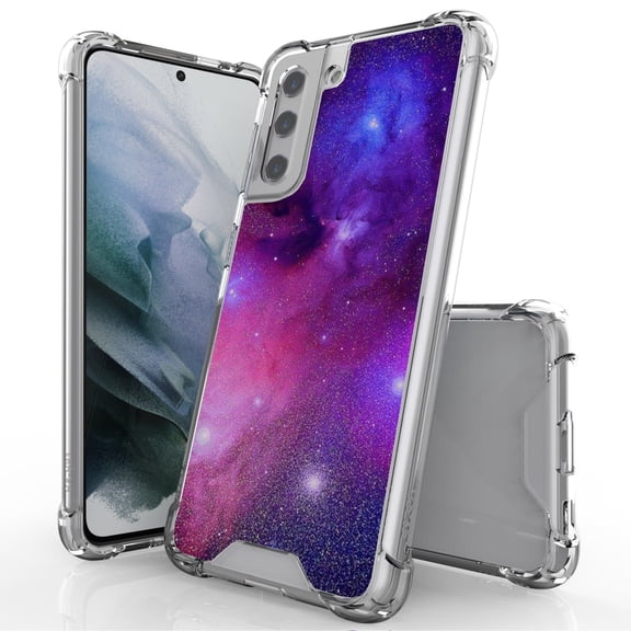ANJ  Hybrid Slim Hard Back Cover Case Flexible Bumper for Samsung Galaxy S21 - Galaxy Stars