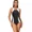 black&white, variant on Women One-piece Sports Swimwear Colorblock Front Zipper Design Quick Dry Swimsuit Racerback Sewn-in Bra Bathing Suit