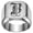 Silver-B, variant on Men's Stainless Steel Square Initial Letter Rings Polished Carving English letters Chunky Custorm Flat Top Personalized Custom Engraved Alphabet Band Size 10