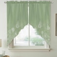 thumbnail image 2 of Sage Green Wildflowers Swag Valances for Windows 2 Pack, Kitchen Window Curtains 36 Inch Length, Modern Floral Butterfly Plant Privacy Swag Curtains for Living Room/Bathroom with Rod Pocket 36"x36", 2 of 8