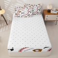 thumbnail image 4 of Homewish Cartoon Baseball Zipper Full Size Comforter Sets with Fitted Sheet and 2 Pillowcases, Black Sport Cap Zipper Bedding Set for Boys and Girls, Reversible, 4 Pieces, 4 of 6