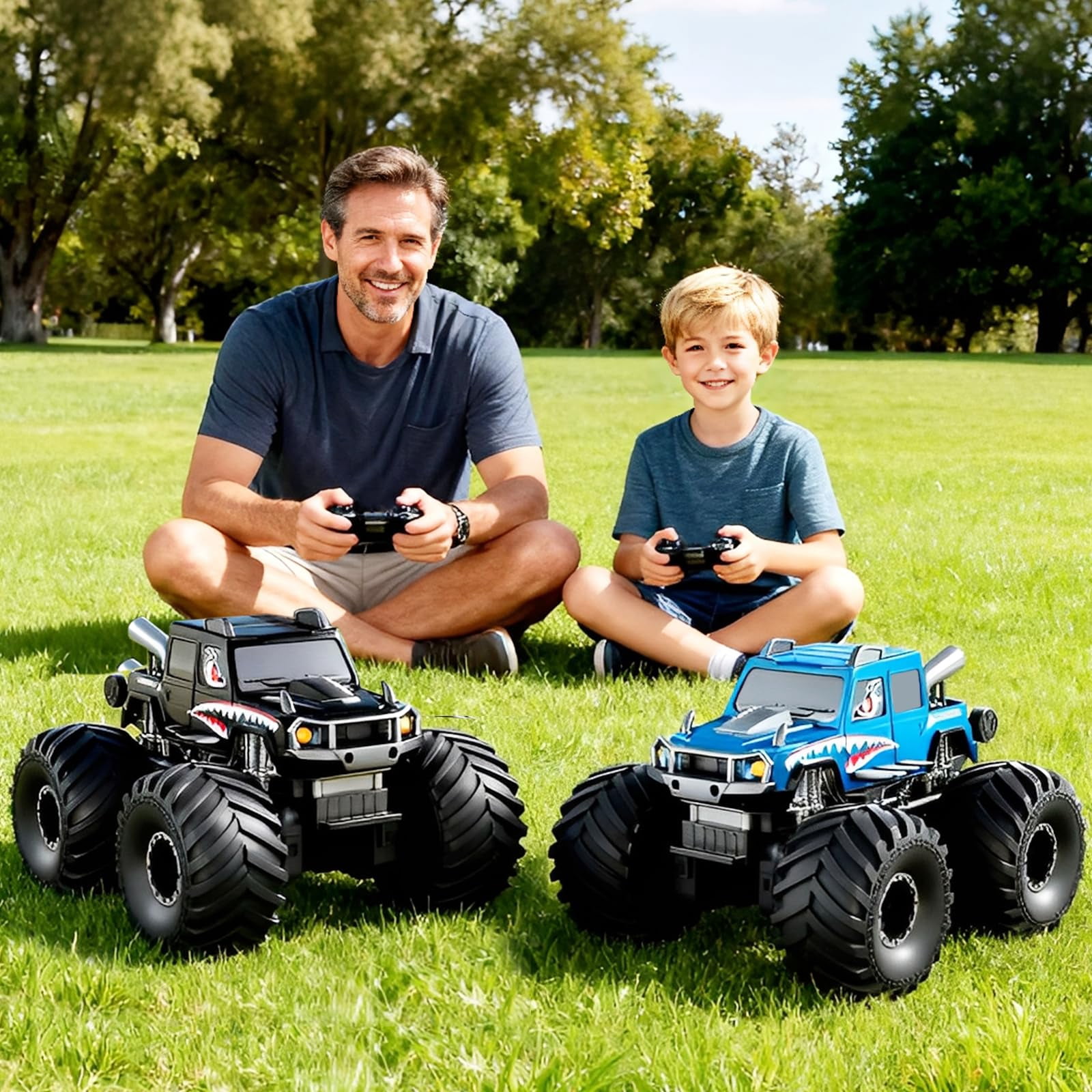 Monster Truck Toys, Waterproof 360°Rotate 4x4 RC Truck, Amphibious Remote Control Monster Trucks, 2.4GHz All Terrain Off-Road Pickup Toy RC Car
