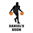 thumbnail image 2 of Sports Personalized Wall Decals for Boys Bedroom - Basetball Player Dribbling two Balls at a Time Player DIY & Creativity Custom Name Wall Sticker - Size: 20 In x 40 In, 2 of 5