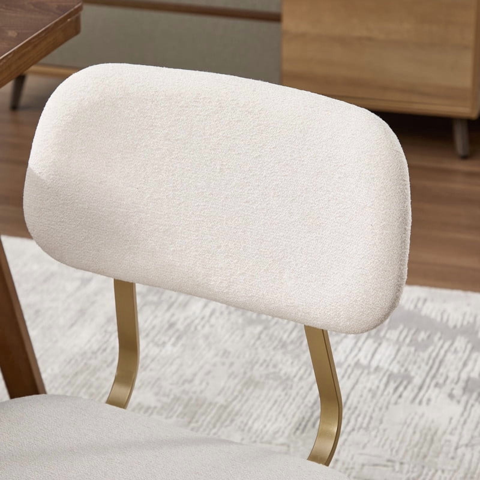 Solid Wood Frame Dining Chairs Set of 2, Modern Fabric Upholstered Armless Kitchen Chairs, Accent Side Dinner Chair