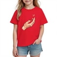 thumbnail image 3 of Piuwrlz Girls Short T-Shirts Kids Graphic Shirts Tops Cotton Pullover Red Size 4 Years, 3 of 10