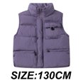 thumbnail image 2 of Chaleco acolchado cálido con capucha para niñas y niños, ropa de abrigo con forro de franela suave y aislante (blanco y morado), 2 of 5
