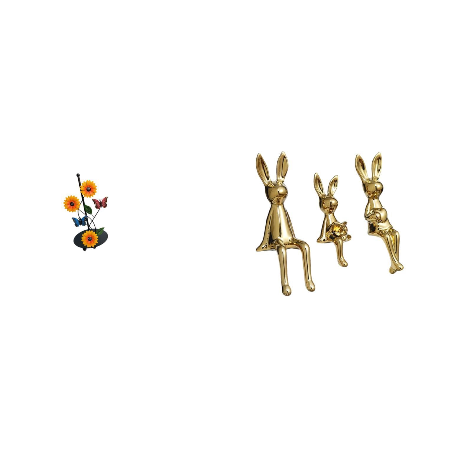 Fiocias Bunny Paper Towel Holder Dispenser Non Slip Vertical Tissue Holder Rack Family Figurine Statues Desk Display Table Centerpiece Ornament Animal Sculptu
