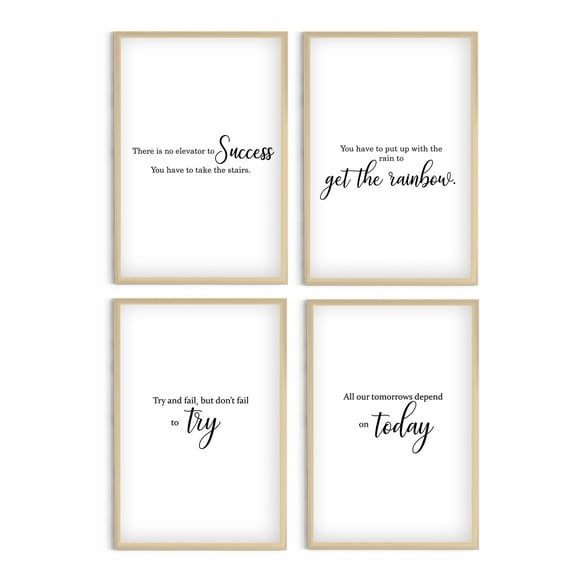 Awkward Styles Motivational Poster Inspirational Quotes Set of 4 Posters Motivational Wall Art Decor Success Quotes Wall Decor Ideas for Home & Office