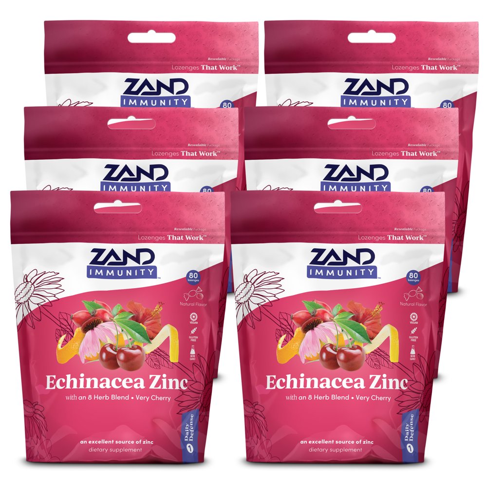Zand Immunity Cherry Echinacea Zinc HerbaLozenge Throat Drops No Corn