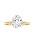 thumbnail image 4 of Rosec Jewels Moissanite Oval Engagement Ring 2 Carat - 7X9 mm Moissanite Solitaire Ring - D-VS1 Quality Certified, 14K Yellow Gold, US 6.50, 4 of 8