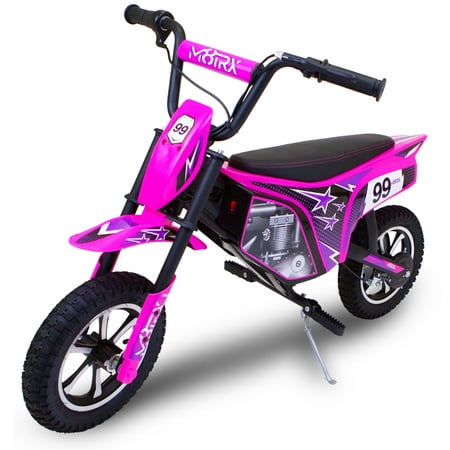 M8TRIX Pink 24V Electric Dirt Bike, Ride on Toy Motorcycle for Kids and Teens