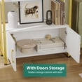 thumbnail image 6 of 71.5" Tall Arched Bookshelf with Studry Metal Frame and Quality Board,Modern Bookcase with 4-Tier Open Shelves,Bookshelf with Doors Storage for Living Room, 6 of 7