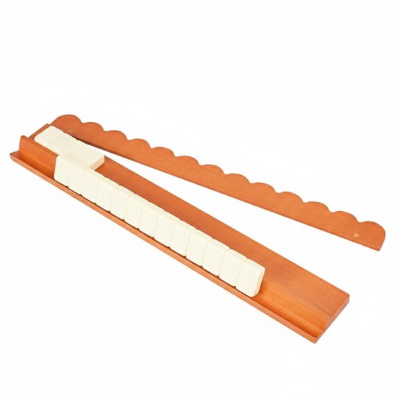 Tortoise Shell Rack & Pusher Set, 17.5 Inch Acrylic Mahjong Racks with Detachable Magnetic Pushers, American Mah Jongg Tile Racks